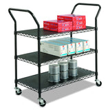 Safco Products Products 3-Shelf Wire Utility Cart, Black (5338BL)