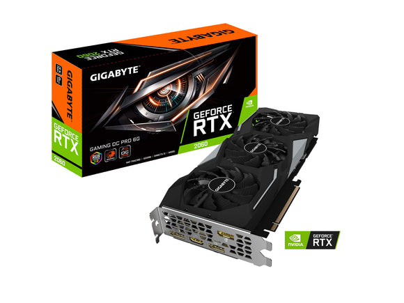 GIGABYTE GeForce RTX 2060 Gaming OC Pro 6G Graphics Card, 3X Windforce Fans, 6GB 192-bit GDDR6, GV-N2060GAMINGOC PRO-6GD Video Card