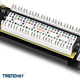 TRENDnet 12-Port Cat6 Unshielded Patch Panel, 10 Inch Wide, 12 x Gigabit RJ-45 Ethernet Ports, TC-P12C6