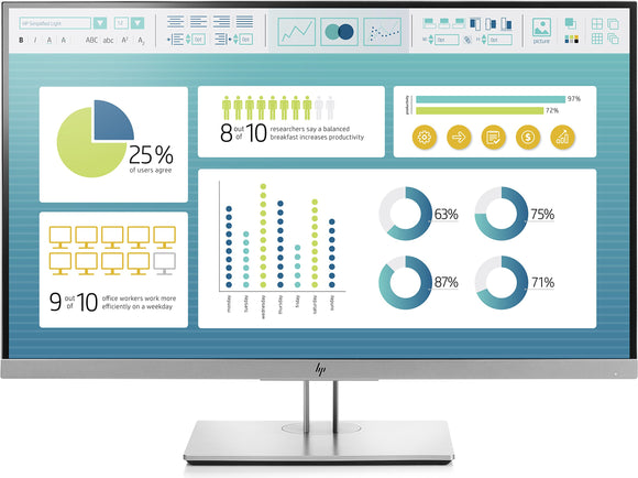 HP EliteDisplay E273 27-Inch Screen LED-Lit Monitor Black/Silver (1FH50A8#ABA)