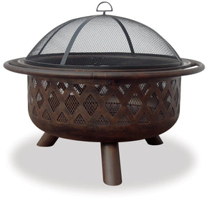 Blue Rhino WAD792SP 36" Wide Oil Rub Bronze Firebowl with Lattice Design