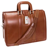 McKlein 83344 USA Morgan 17" Leather Litigator Laptop Briefcase Brown