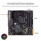 Asus TUF B450M-Pro Gaming AMD Ryzen 3 AM4 DDR4, HDMI, Dual M.2, USB 3.1 Gen 2 and Aura Sync RGB LED Lighting Micro-ATX Motherboard