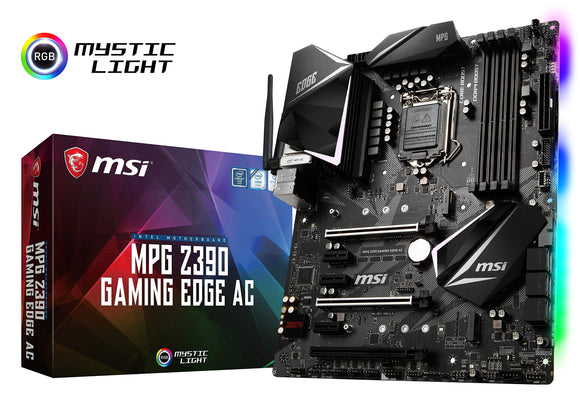 MSI MPG Z390 Gaming Edge AC LGA1151 (Intel 8th and 9th Gen) M.2 USB 3.1 Gen 2 DDR4 HDMI DP Wi-Fi SLI CFX ATX Z390 Gaming Motherboard