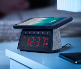 Aluratek ABQC01F Bluetooth Streaming FM Clock Radio with Qi Wireless Charging Pad