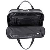 McKlein Harpswell, Top Grain Cowhide Leather, Dual Compartment Laptop Briefcase, Black (88565)