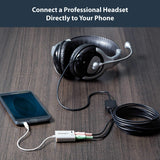 StarTech.com 4 Position Microphone and Headphone Splitter - 3.5 mm - 4 Pin / 4 Pole - Mic and Audio Combo Splitter Cable (MUYHSMFFADW)