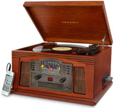 Crosley CR42D-PA Lancaster 3-Speed Turntable with Radio, CD/Cassette Player, Aux-in and Bluetooth, Paprika