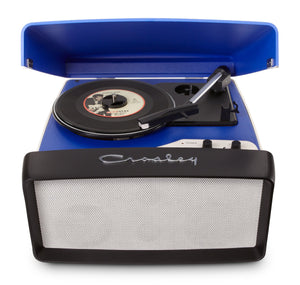 Crosley Collegiate Three Speed USB Enabled Vinyl Turntable with Built In Stereo Speakers - Blue