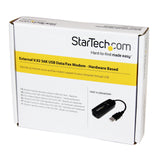 StarTech.com External V.92 56K USB Fax Modem - Hardware Based Dial up Data Modem - Transfer rates up to 56Kbps (data) / 14.4Kbps (fax) (USB56KEMH)