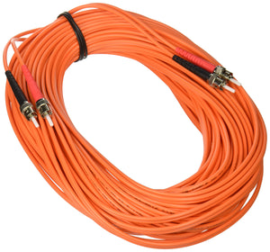 C2G 10551 OM1 Fiber Optic Cable - ST-ST 62.5/125 Duplex Multimode PVC Fiber Cable, Orange (65.6 Feet, 20 Meters)