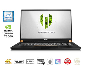 MSI WS75 9TJ-005CA 17.3" FHD Thin and Light Mobile Workstation Intel Core i7-9750H Quadro T2000 32GB 1T NVMe SSD WIN10 Pro