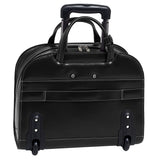 McKlein 96185A USA Davis 15" Leather Wheeled Ladies' Laptop Briefcase Black