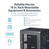 StarTech.com 12U Wall Mount Server Rack Cabinet - 4-Post Adjustable Depth (2" to 16") Network Equipment Enclosure w/ Cable Management (RK12WALHM)