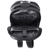 McKlein Pebble Grain Calfskin Leather, Dual Compartment Laptop Backpack, Black (88555)