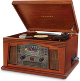 Crosley CR42D-PA Lancaster 3-Speed Turntable with Radio, CD/Cassette Player, Aux-in and Bluetooth, Paprika