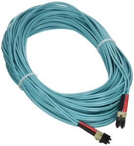 C2G 21611 OM3 Fiber Optic Cable - LC-LC 10Gb 50/125 Duplex Multimode PVC Fiber Cable, TAA Compliant, Aqua (65.6 Feet, 20 Meters) (Made in the USA)