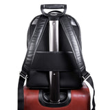 McKlein Pebble Grain Calfskin Leather, Dual Compartment Laptop Backpack, Black (88555)